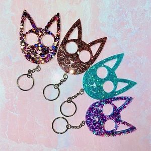Custom cat self defense keychains